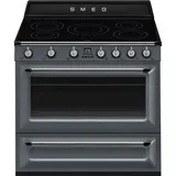 Smeg TR90IMGR Standherd mit Induktion, 90 cm, Victoria-Design - Slate Grey