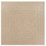 vidaXL Teppich ZIZUR 120x120 cm Jute-Optik Indoor und Outdoor