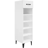 vidaXL Schuhschrank Schuhablage Schuhregal Schuhständer Schuhaufbewahrung Schuhorganizer Schuhkommode Hochglanz-Weiß 30x35x105cm Holzwerkstoff