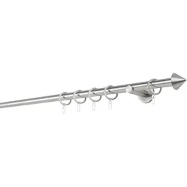MYDECO Gardinenstange MYDECO "20mm Spitze Wandträger 6,5 cm", silber (edelstahlfarben), L:220cm, Gardinenstangen