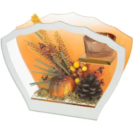 I.GE.A. Dekoobjekt Mit Teelichtkerze Kunstblumen Kerzenständer 20cm orange