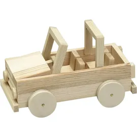 Pebaro 465 Holzbauset 25 Teile, praktische Kofferverpackung, für kreative Baumeister,