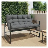 vidaXL Gartenbank mit Kissen Anthrazit 113 cm Stahl