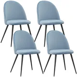 Albatros Esszimmerstuhl Capo Samt blau 4er Set