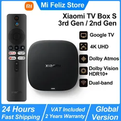 Xiaomi Mi TV Box S 3rd / 2nd Gen, android smart tv box media player 4k uhd google tv dolby vision hdr10 google assistent bt 5,2