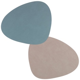 Lind DNA LindDNA Curve Tischset, Leder, Hellblau/Hellgrau, 37 x 44 cm