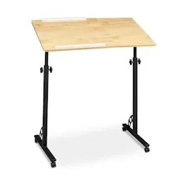Relaxdays Laptoptisch groß höhenverstellbar Eiche Nachbildung/hellbraun/schwarz