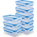 Emsa Frischhaltedose »Clip&Close«, (Set, 8 tlg.), Made in Germany, mikrowellengeeignet, (8 Dosen m. Deckel), blau