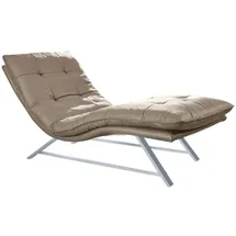 W.Schillig Relaxliege daily dreams Leder 75 x 91 x 170 cm Braun mit Kissen