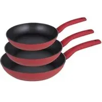 Michelino Nora Pfannen-Set 3-tlg. 20 cm + 24 cm + 28 cm rot