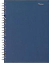 Viking Collegeblock DIN A5+ Kariert Doppeldraht Seitlich gebunden Papier Hardback Marineblau Perforiert 160 Seiten