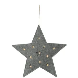 Spetebo Filz Stern mit 12 LED - 45 cm - Batterie betrieben mit Timer