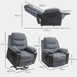 Homcom Fernsehsessel mit Aufstehhilfe Elektrisch Relaxsessel