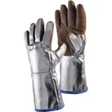 JUTEC Hitzeschutzhandschuhe 5-Finger,Universalgr.natur/silb Leder EN388,EN407 Kat.III