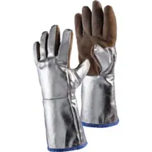 JUTEC Hitzeschutzhandschuhe 5-Finger,Universalgr.natur/silb Leder EN388,EN407 Kat.III