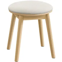 songmics home Schminkhocker rund gepolstert cremeweiß-eichenbeige