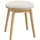 songmics home Schminkhocker rund gepolstert cremeweiß-eichenbeige