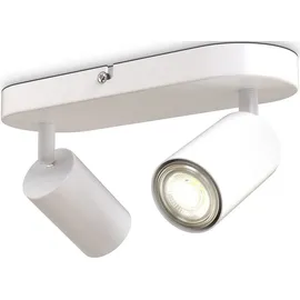 B.K.Licht Deckenstrahler - Schwenkbar, GU10 Fassung, 2-flammig, weiß