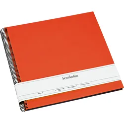 Uni Economy Fotoalbum groß orangefarben mit schwarzen Karten