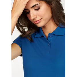 FRUIT OF THE LOOM "Lady-Fit Premium Polo", Damen, Gr. M (38), blau (royalblau), Piqué, Obermaterial: 100% Baumwolle, unifarben, Basic, sehr figurbetont hüftbedeckend, Rundhals, Rippstrickbündchen, Shirts, Sommershirt, unifarben, aus reiner Baumwolle