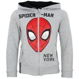 MARVEL Hoodie Marvel Spiderman Kinder Jungen Fleece Kapuzenpullover Jacke Gr. 104 bis 152 grau 152