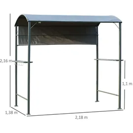 Outsunny Grillpavillon - 218Lx138Wx216Hcm - schwarz/grau