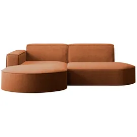kaiser möbel Ecksofa Designer Modena Studio stoff Dicker Cord Poso Ziegel, Links