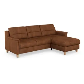 sit&more Ecksofa SIT & MORE "Farö L-Form", braun (cognac), B:234cm H:90cm T:168cm, Sofas, Ecksofa, inklusive Federkern, wahlweise mit Bettfunktion und Bettkasten