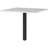 Germania Eckverbindungsplatte "Agenda", schwarz (lichtgrau, schwarz), B:80cm H:91cm T:80cm, Metall, Spanplatte, Ansatztischplatten, mit Stützfuß aus Metall