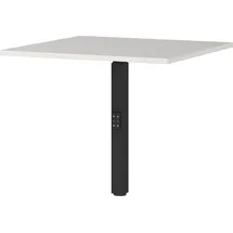 Germania Eckverbindungsplatte "Agenda", schwarz (lichtgrau, schwarz), B:80cm H:91cm T:80cm, Metall, Spanplatte, Ansatztischplatten, mit Stützfuß aus Metall