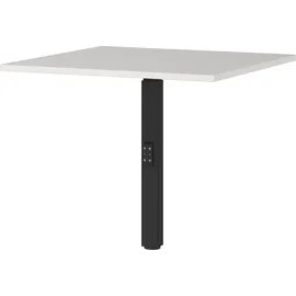 Germania Eckverbindungsplatte "Agenda", schwarz (lichtgrau, schwarz), B:80cm H:91cm T:80cm, Metall, Spanplatte, Ansatztischplatten, mit Stützfuß aus Metall