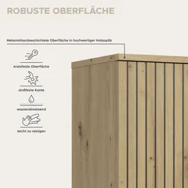 MID.YOU Mone Hochschrank 0 x 0 cm Braun Holz, Kunststoff
