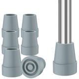 supregear Rohrspitze (6-Pack), Rutschfest 22 mm Schwerlast Kautschuk Ersatz Cane Tipp für Gehen Cane Krücke Stöcke Stabil Fußpad Falten Cane Zubehör, Grau