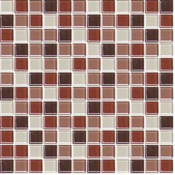 Premium Mosaic Glasmosaik braun 30x30 cm glanz MOS25MIX6