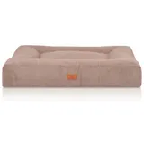 Knuffelwuff orthopädisches Hundebett aus Velours mit Handwebcharakter Sofia - 100x80cm - Beige