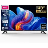 HKC Fernseher 40 Zoll (100cm) Full HD LED TV mit Triple Tuner (DVB-T/T2-C-S/S2), USB Media Player, HDMI, CI/CI+, Hotelmodus (H40Q1F-NS, 2026)
