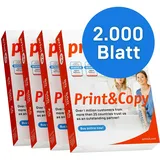 print24 Druckerpapier Kopierpapier 2000 Blatt A4 80g Premium Hochweiß CIE 160 Testsieger PEFC Umweltzertifikat
