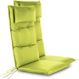Aspero Hochlehnerauflage 2 Hochlehner Stuhlauflagen Sitzpolster, (Set), Wasserdicht grau|grün