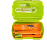 Curaprox Ortho Reiseset – Zahnspangen & Mundpflege unterwegs | Ultraweiche Bürste + Whitening-Zahnpasta | Kompaktes grünes Set für kieferorthopädische Hygiene | Hergestellt in der Schweiz