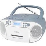 Reflexion CD-Radio DAB+, UKW, DAB AUX, CD, Kassette, USB Weiß, Blau