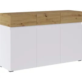 Home Affaire Rimini 135 x 86 x 40 cm Weiß / Eichefarben Artisan