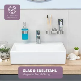 bremermann Zahnputzbecher PIAZZA Silber/Weiß