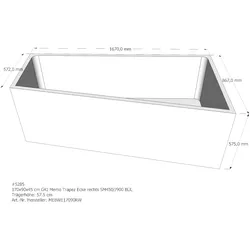Duschwannenträger für GKI Memo Trapez Ecke rechts rechts 170 × 90 × 45 cm
