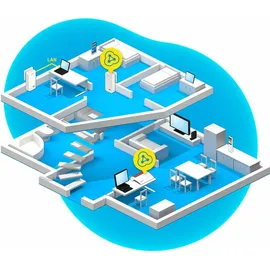 AVM Fritz!Powerline 1240 AX WLAN Set Edition International Extender Kit für Stromnetz bis zu 1.200 Mbit/s, Integriertes WLAN bis 600 Mbit/s, Mesh, Access Point, Schnittstelle auf Italienisch