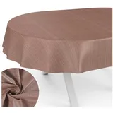 ANRO Tischdecke abwaschbar Oval 200 x 140 cm Braun