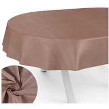 ANRO Tischdecke abwaschbar Oval 200 x 140 cm Braun