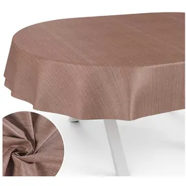 ANRO Tischdecke abwaschbar Oval 200 x 140 cm Braun
