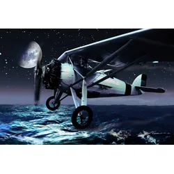Fototapete PAPERMOON "Flugzeug über Wasser", bunt, B:2,50m L:1,86m, Vlies, Tapeten