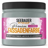 SEEBAUER diy Silikonharz-Fassadenfarbe Grau 300ML für Außen (No. 214 Mountain Slate) Selbstreinigende Fassadenfarbe mit Lotuseffekt - Geeignet für Putz, Mauerwerk und Beton