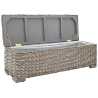 VidaXL Truhe Grau 110 cm Natur Kubu Rattan &